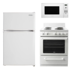 Ensemble d'électroménagers Danby pour la cuisine Blanc DCR031B1WDD, DERM240WC, DBMW0721BWW