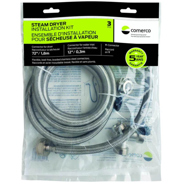 Ensemble installation pour sécheuse vapeur Comerco 3299.10701 en Inox présenté par Corbeil Electroménager