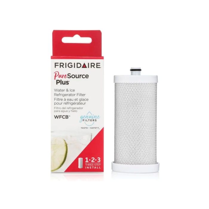 PureSource Plus Water & Ice Refrigerator Filter Frigidaire 912000012 in White showcased by Corbeil Appliances