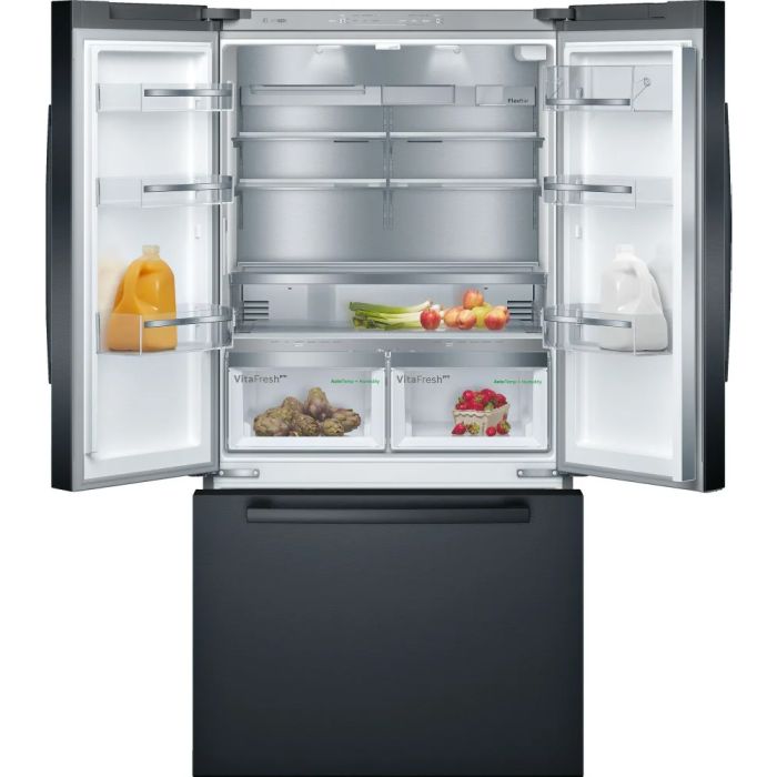 Refrigérateur Bosch B36CT80SNB Inox Noir Portes françaises largeur 36 pouces Capacité 21 pieds cubes