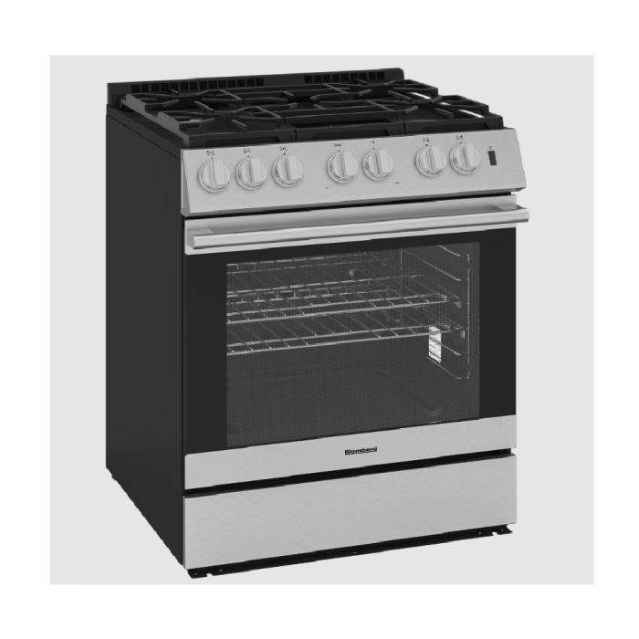 30 In. Gas Range Blomberg BGR30524SS  Stainless  5 Burners     Capacity 5.2 cubic feet   Width 30 inches