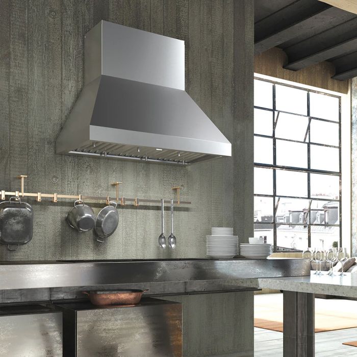 48 In. Integrated Hood  1200 Cubic feet per minute Faber CAPR48SS1200 Stainless  Wall-mount  1200 cubic feet per minute