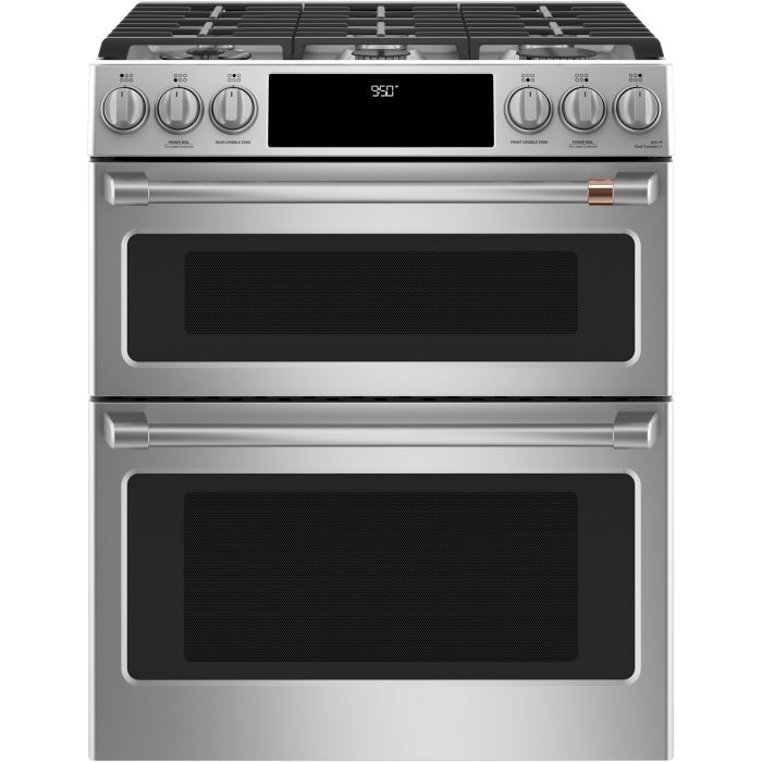 Cuisinière 30 Po. Gaz GE Café CC2S950P2MS1  Inox 5 bruleurs     Capacité 2.4 pieds cubes   largeur 30 pouces