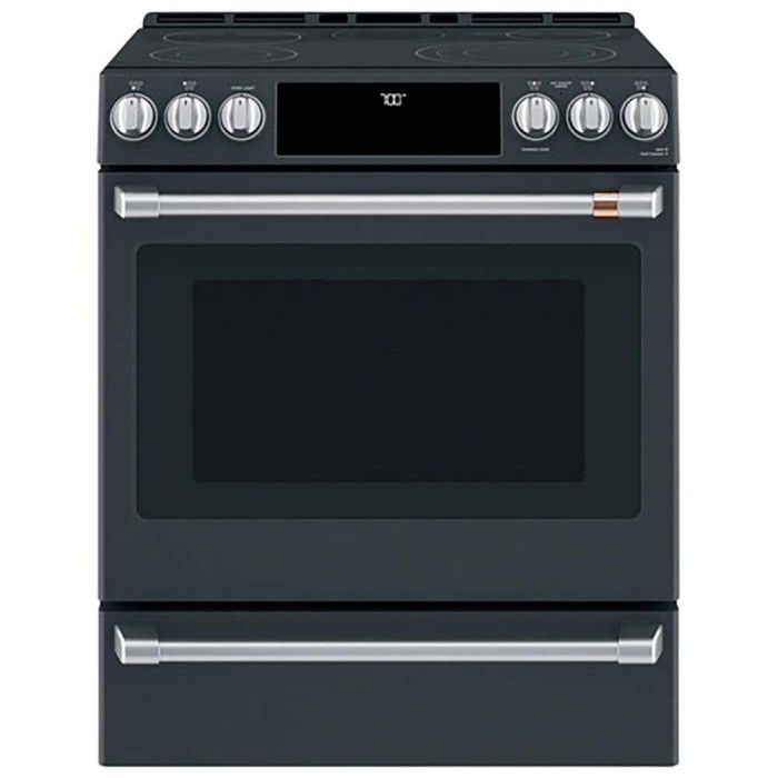 Cuisinière 30 Po. Vitrocéramique GE Café CCES700P3MD1  Noir 5 bruleurs     Capacité 5.6 pieds cubes 2850W Watts  largeur 30 pouces