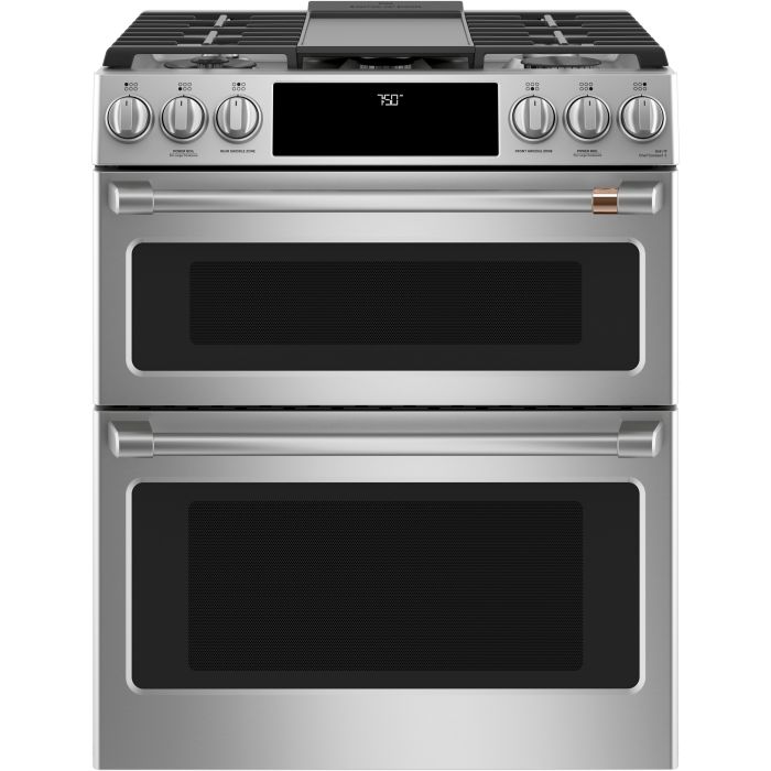 Cuisinière 30 Po. Gaz GE Café CCGS750P2MS1  Inox 6 bruleurs       largeur 30 pouces