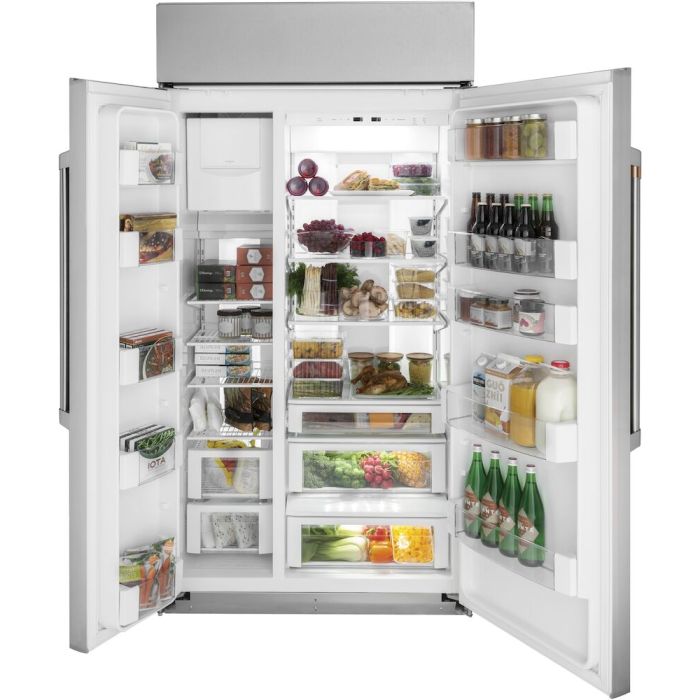 Refrigérateur GE Café CSB42WP2NS1 Inox Côte à côte largeur 42 pouces Capacité 25.1 pieds cubes