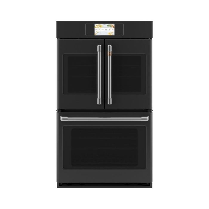 Wall oven  GE Café CTD90FP3ND1 Black   Capacity  5 cubic feet  2850 Watts  Built-in Width 30 inches