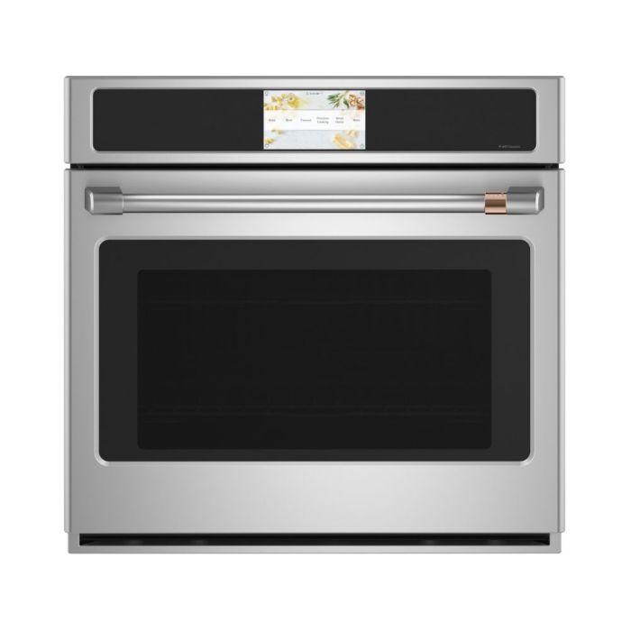 Wall oven  GE Café CTS90DP2NS1 Stainless   Capacity  5 cubic feet  2850 Watts  Built-in Width 30 inches
