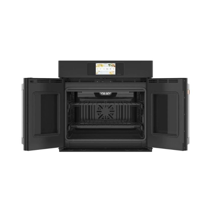 Wall oven  GE Café CTS90FP3ND1 Black   Capacity  5 cubic feet  2850 Watts  Built-in Width 30 inches