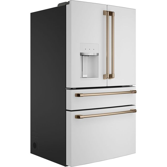 Refrigérateur GE Café CVE28DP4NW2 Blanc Portes françaises largeur 36 pouces Capacité 27.8 pieds cubes