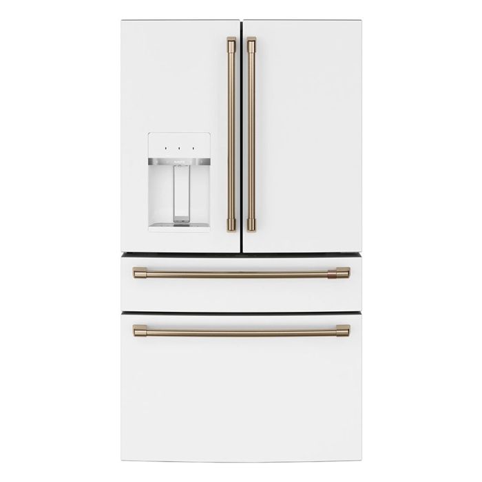 Refrigérateur GE Café CVE28DP4NW2 Blanc Portes françaises largeur 36 pouces Capacité 27.8 pieds cubes