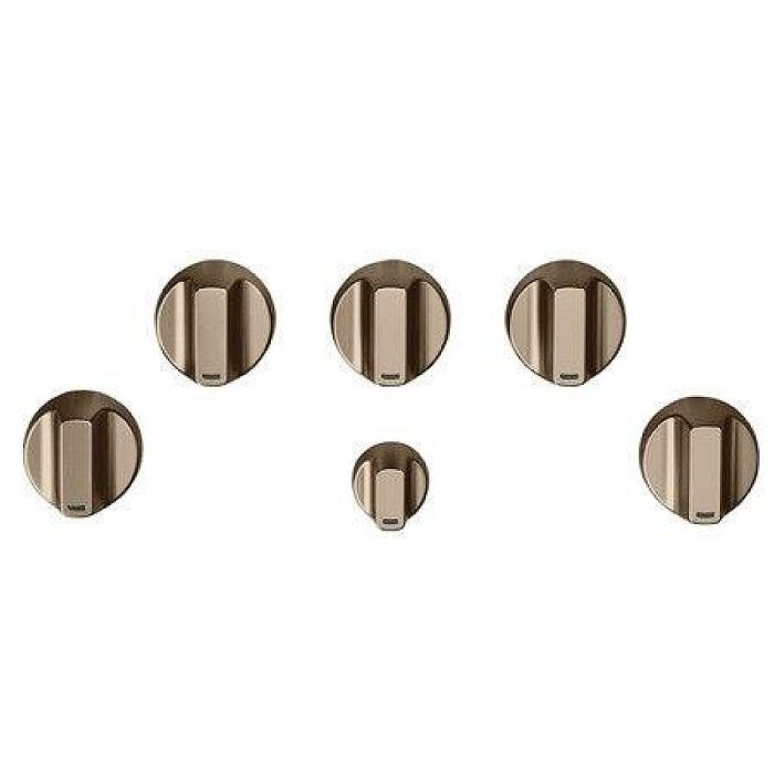 Gas Cooktop Knobs CAFÉ CXCG1K0PMBZ in Bronze showcased by Corbeil Appliances