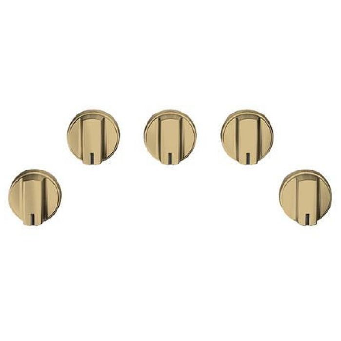 Boutons de plaque de cuisson à gaz CAFÉ CXCG1K0PMCG en Or présenté par Corbeil Electroménager