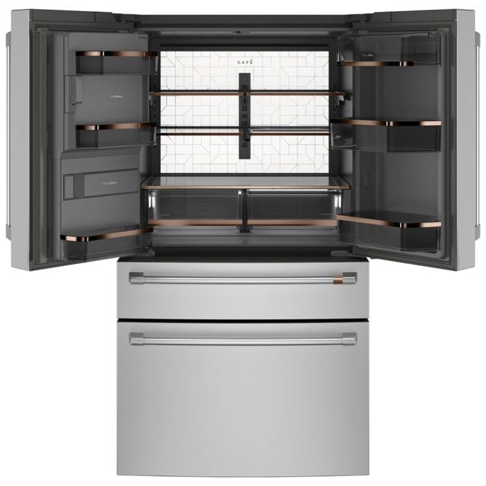 Refrigérateur GE Café CXE22DP2PS1 Inox Portes françaises largeur 36 pouces Capacité 22.3 pieds cubes