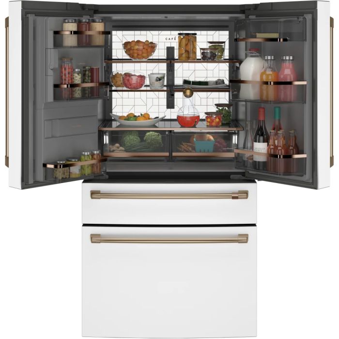 Refrigerator GE Café CXE22DP4PW2 White  Capacity 22.3 cubic feet French Door   width 36 inches