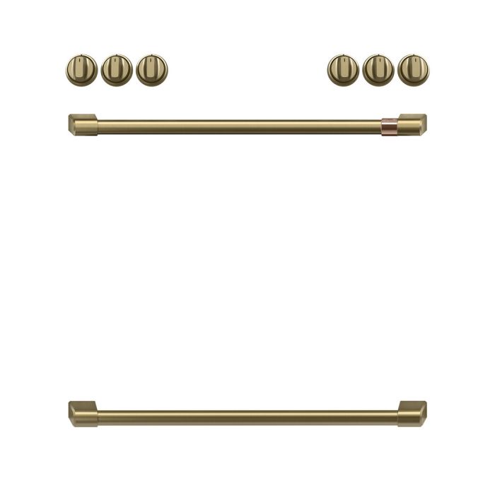 Range Handle Kit GE Café CXFCEHKPMCG in Gold showcased by Corbeil Appliances