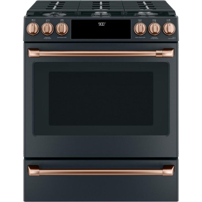 Ensemble bouton et poignée de cuisinière GE Café CXFCGHKPMCU en Cuivre présenté par Corbeil Electroménager