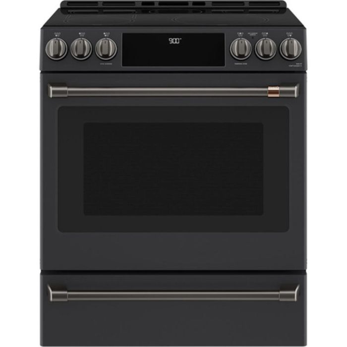 Induction Range Knobs and Handles CAFÉ CXFCHHKPMBT in Black showcased by Corbeil Appliances
