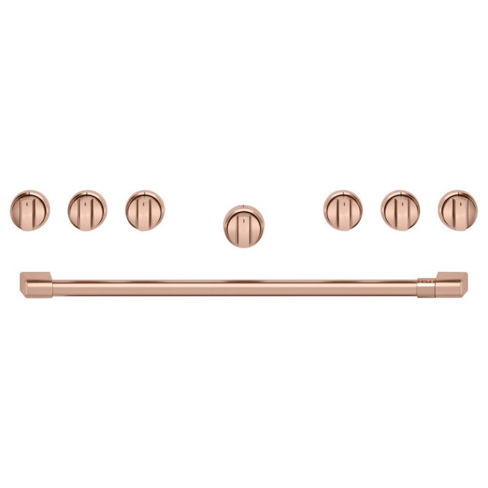 Ensemble poignée et bouton de cuisinière GE Café CXPR6HKPTCU en Cuivre présenté par Corbeil Electroménager