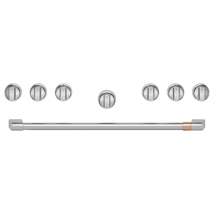 Ensemble poignée et bouton de cuisinière GE Café CXPR6HKPTSS en Inox présenté par Corbeil Electroménager