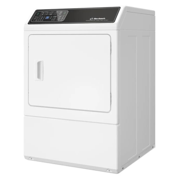 Sécheuse Huebsch DF7111WE 7 pi. cu.   Capacité  7 pieds cubes  Cycles 10   Autoportant   Système de séchage Ventilé/Vapeur