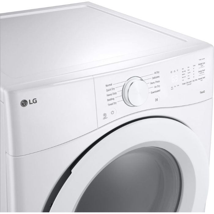 Dryer LG DLE3420W 7.4 cu. ft. in White  Capacity 7.4 cubic feet Cycles 10   Freestanding  Drying system Ventilated