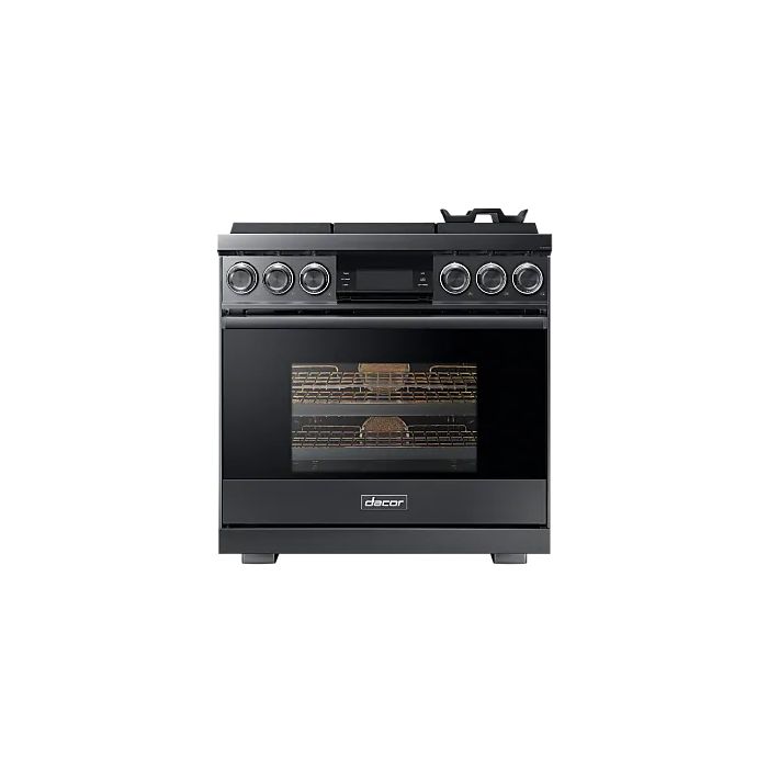 36 In. Gas Range Dacor DOP36M96GLM  Black Stainless   6 Burners       Width 36 inches