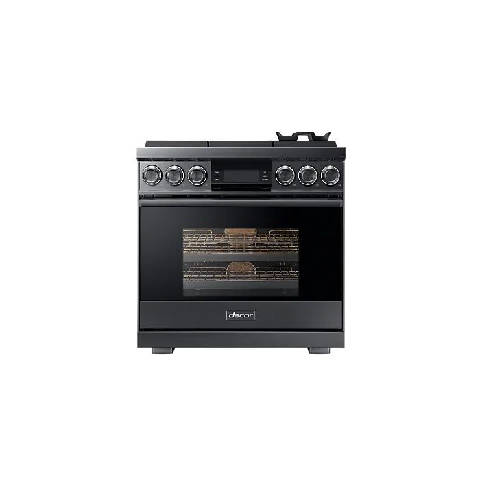 36 In. Gas Range Dacor DOP36M96GLS  Black Stainless   6 Burners     Capacity 5.4 cubic feet   Width 36 inches