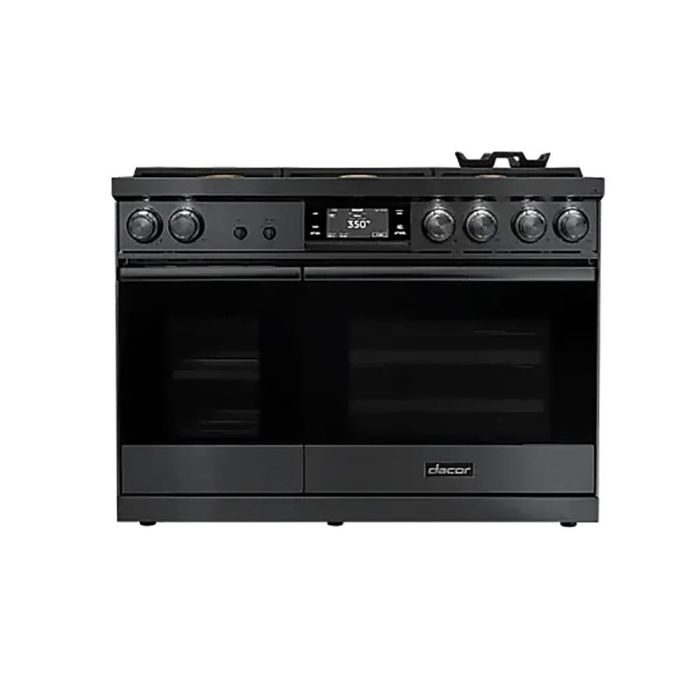 48 In. Gas Range Dacor DOP48C86DLM/DA  Graphite Steel  6 Burners     Capacity 4.8 cubic feet  3000W Watts  Width 48 inches