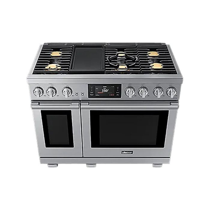 Cuisinière 48 Po. Gaz Dacor DOP48T963DS/DA  Inox 6 bruleurs     Capacité 6.4 pieds cubes 3000W Watts  largeur 48 pouces