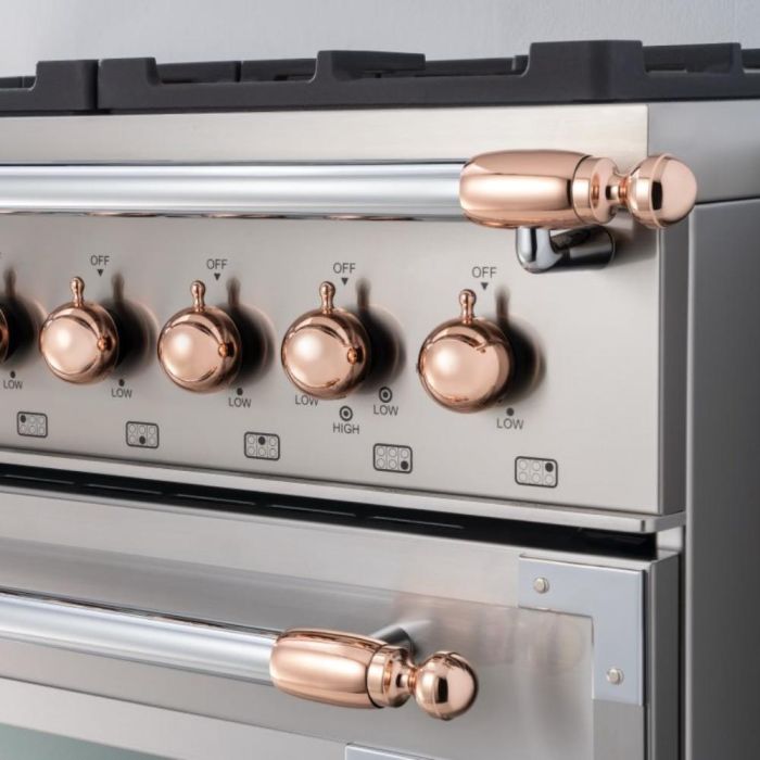Ensemble décoratif en cuivre pour cuisinière et hotte Bertazzoni DSHERTKHPC en Cuivre présenté par Corbeil Electroménager