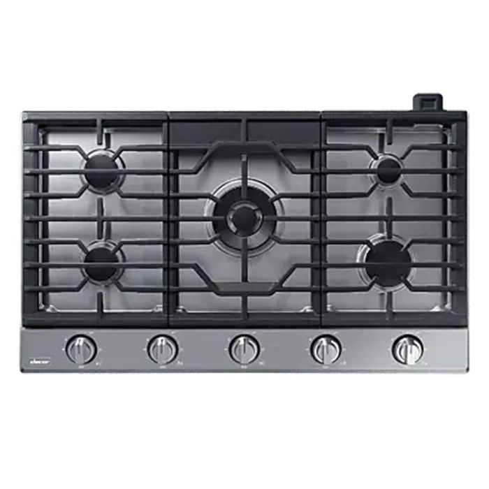 Cooktop Dacor DTG36P875NS 5 elements presented by Corbeil