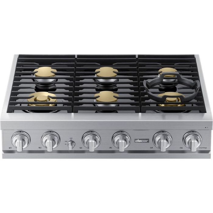 Cooktop Dacor DTT36T960GS/DA Gas 6 elements presented by Corbeil