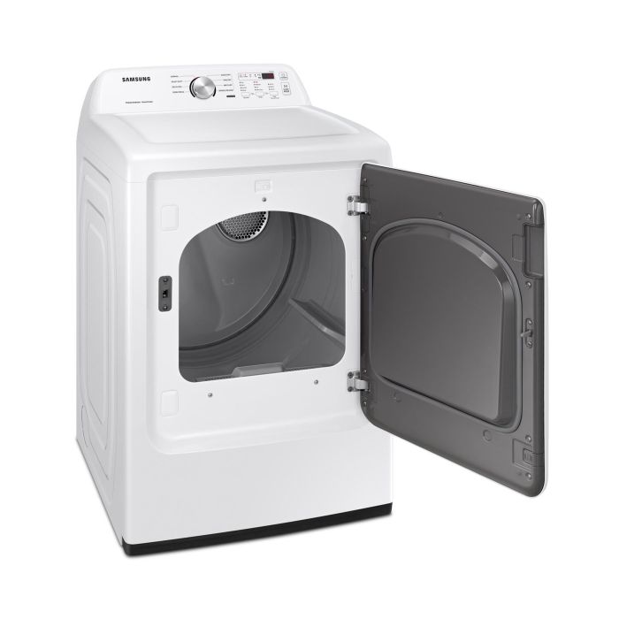 Dryer Samsung DVE45T3200W 7.2 cu. ft. in White  Capacity 7.2 cubic feet Cycles 8   Freestanding  Drying system Ventilated