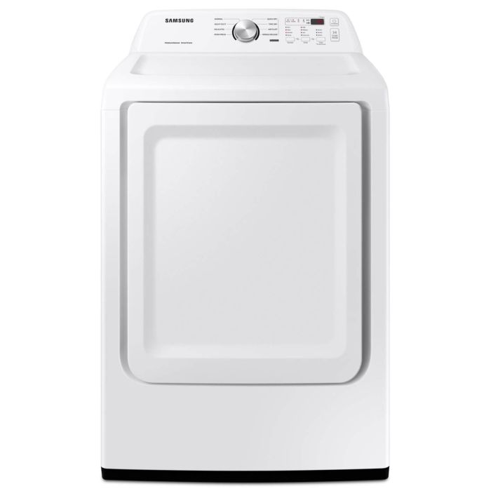 Dryer Samsung DVE45T3200W 7.2 cu. ft. in White  Capacity 7.2 cubic feet Cycles 8   Freestanding  Drying system Ventilated