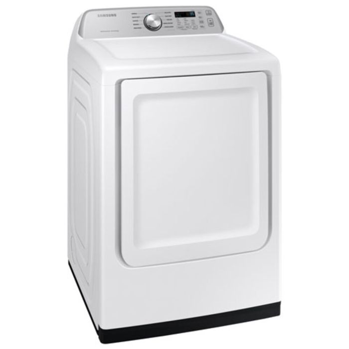 Dryer Samsung DVE47CG3500WAC 7.4 cu. ft. in White  Capacity 7.4 cubic feet Cycles 10   Freestanding  Drying system Ventilated