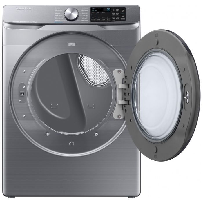 Dryer Samsung DVG45B6305P 7.5 cu. ft. in Grey  Capacity 7.5 cubic feet Cycles 12   Stackable  Drying system Ventilated/Steam