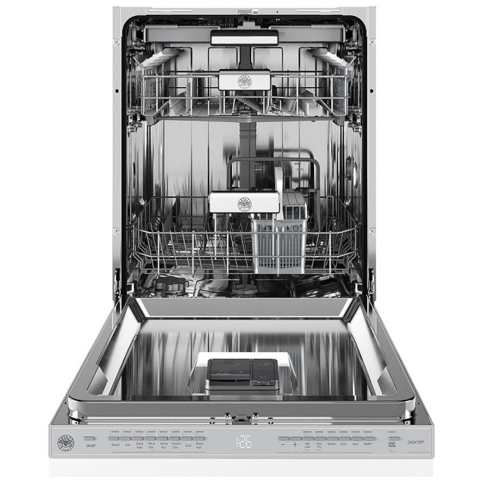 23.56 In. 39 dB Dishwasher Bertazzoni DW24T3IPT/26 width 24 inches  39 Decibels  8 cycles  Built-in