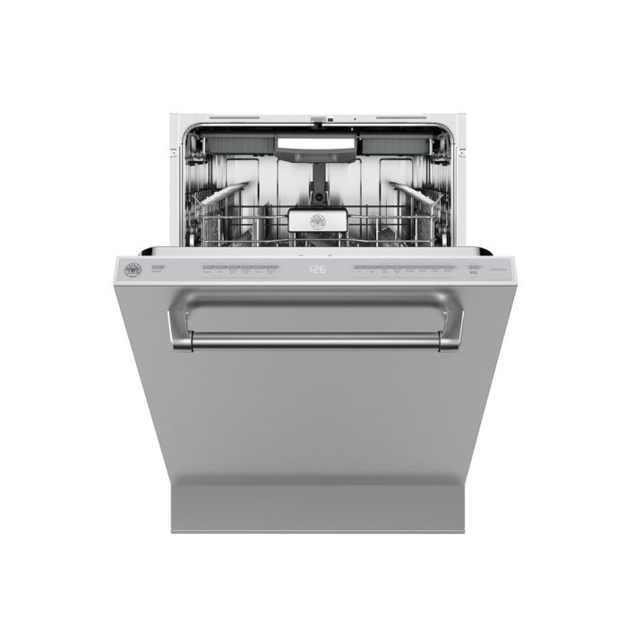 23.57 In. 42 dB Dishwasher Bertazzoni DW24T3IXV width 24 inches  42 Decibels  6 cycles  Built-in