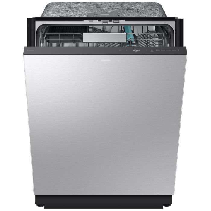 23.875 In. 38 dB Dishwasher Samsung DW90F89P0USRAA width 24 inches  38 Decibels  10 cycles  Built-in