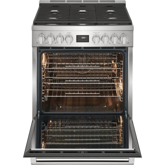30 In. Gas Range Electrolux ECFD3068AS  Stainless  5 Burners     Capacity 4.6 cubic feet   Width 30 inches