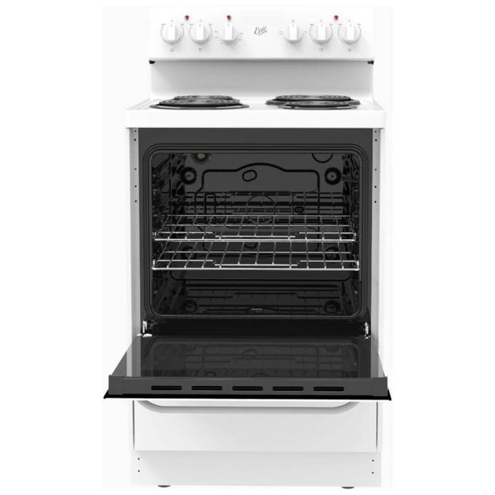 Cuisinière 24 Po. Spirale Epic EER239W-2  Blanc 4 bruleurs     Capacité 2.7 pieds cubes 2000 W Watts  largeur 24 pouces