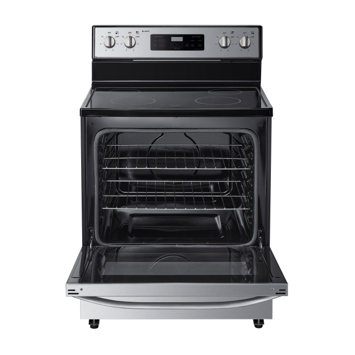 Cuisinière 30 Po. Vitrocéramique Ellipse ERHS306S  Inox 4 bruleurs     Capacité 5.2 pieds cubes 3 000 W Watts  largeur 30 pouces