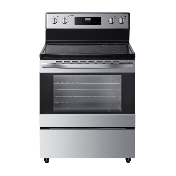 30 In. Ceramic Glass Range Ellipse ERHS306S  Stainless  4 Burners     Capacity 5.2 cubic feet  3 000 W Watts  Width 30 inches