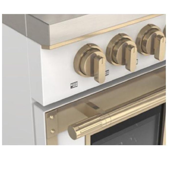 48 In. Gas Range Fulgor Milano F4EDF486GBR1-MW  White  6 Burners     Capacity 4.34 cubic feet   Width 48 inches