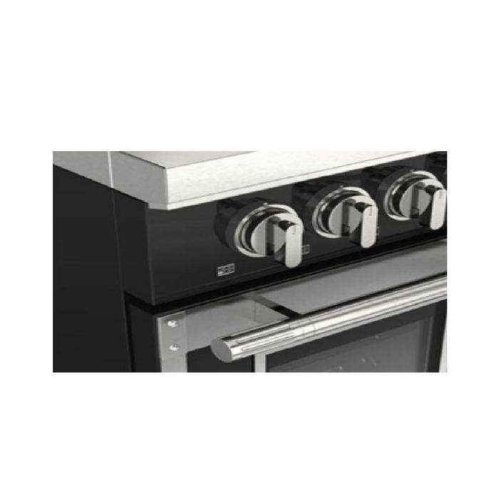 48 In. Gas Range Fulgor Milano F4EDF486GCS1-BK  Black  6 Burners     Capacity 4.34 cubic feet   Width 48 inches