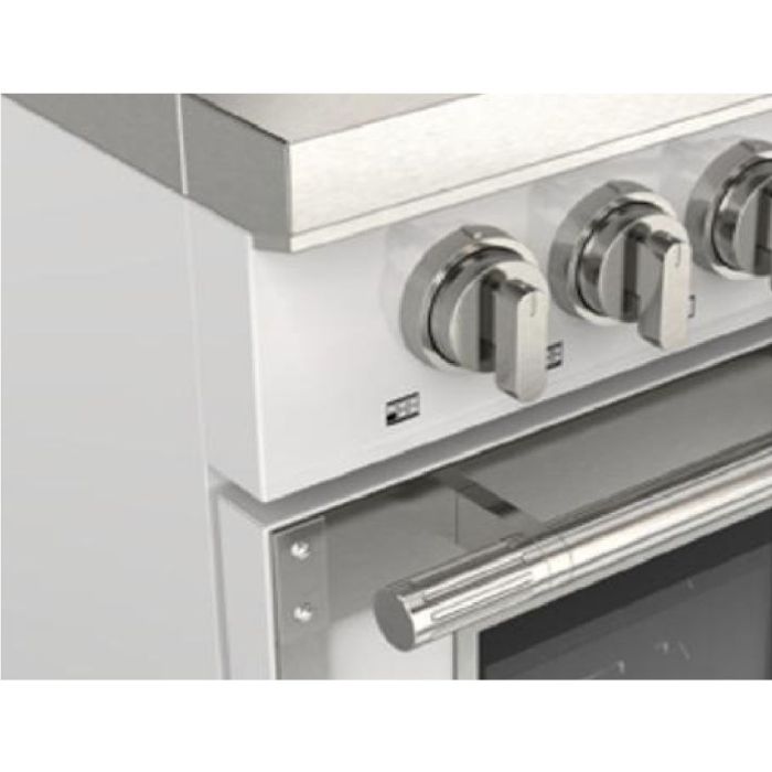 48 In. Gas Range Fulgor Milano F4EDF486GCS1-WH  White  6 Burners     Capacity 4.34 cubic feet   Width 48 inches