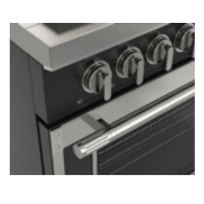 60 In. Gas and Induction  Range Fulgor Milano F4EDF606GCS1-MB  Matte Black  10 Burners     Capacity 4.34 cubic feet  1,400 + 600 W Watts  Width 60 inches