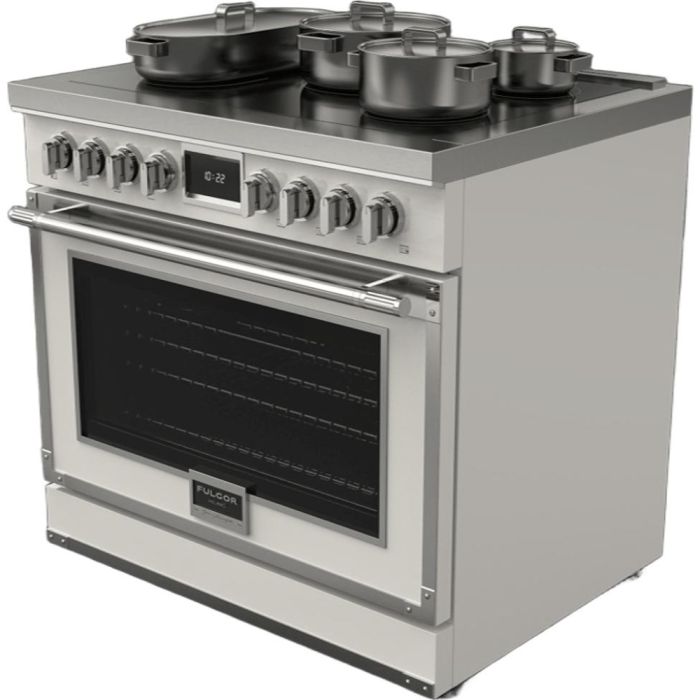 36 In. Induction Range Fulgor Milano F4EIR365CS1-WH  White  5 Burners     Capacity 5.2 cubic feet   Width 36 inches