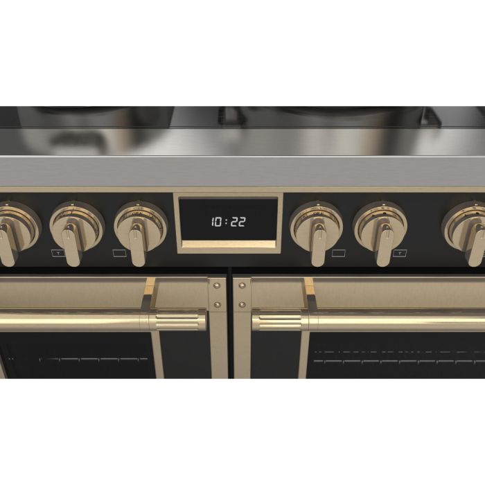 48 In. Induction Range Fulgor Milano F4EIR486BR1-MB  Black  7 Burners     Capacity 4.34 cubic feet   Width 48 inches
